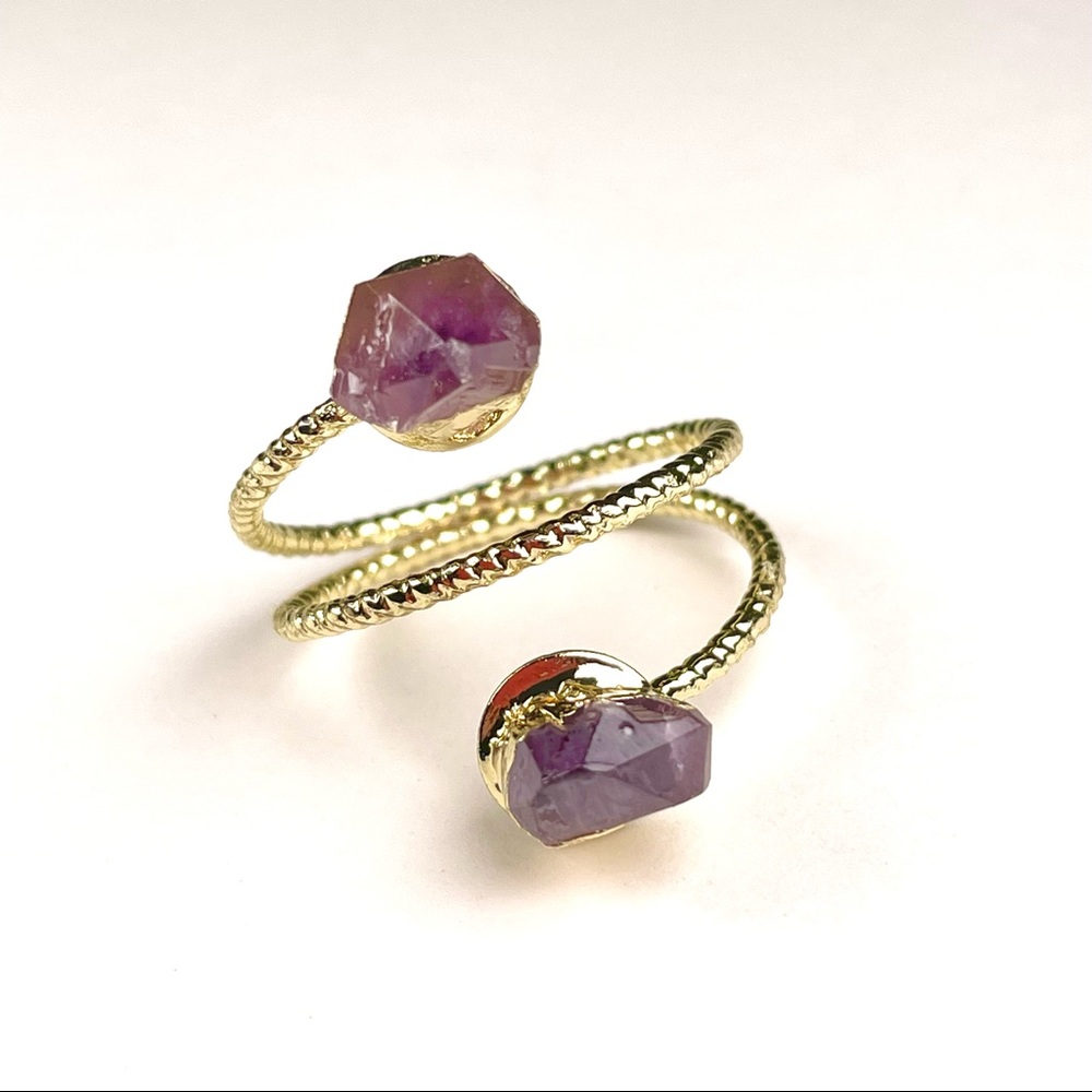 Natural Amethyst Stone Adjustable Ring - image 6